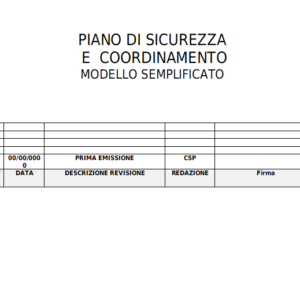 Modello Semplificato PSC - Modulistica Editabile. :: CANTIERE PRO ...